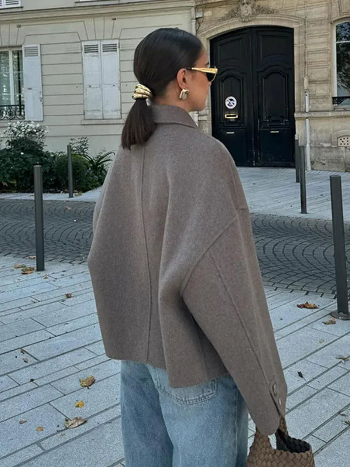 Women's Relaxed Fit Wool Blend Oversized Jacket