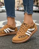 Women's Retro Leather Low-Top Lace-Up Sneakers
