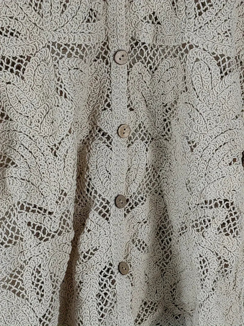 Women's Lace V-Neck Button Front Blouse