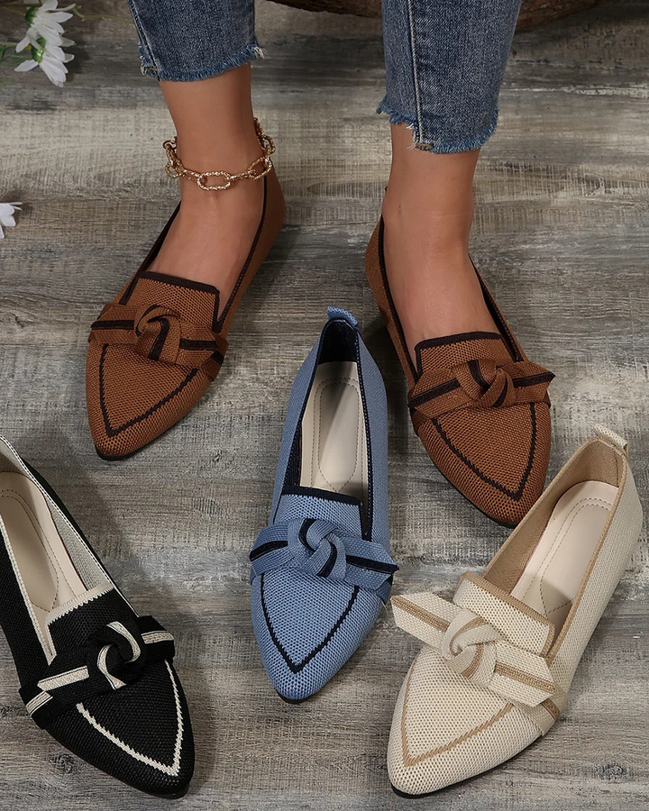 Women's Knit Pointed-Toe Slip-On Loafers