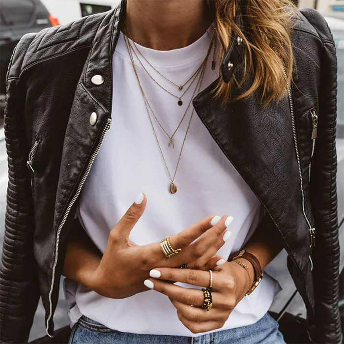 Women's Quilted Leather Moto Biker Jacket