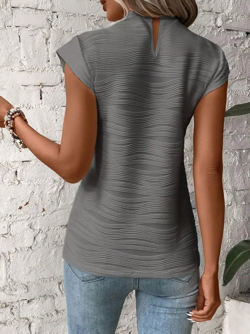 Women's Knit Short Sleeve Blouse Top Knitwear