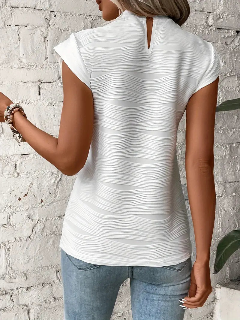 Women's Knit Short Sleeve Blouse Top Knitwear