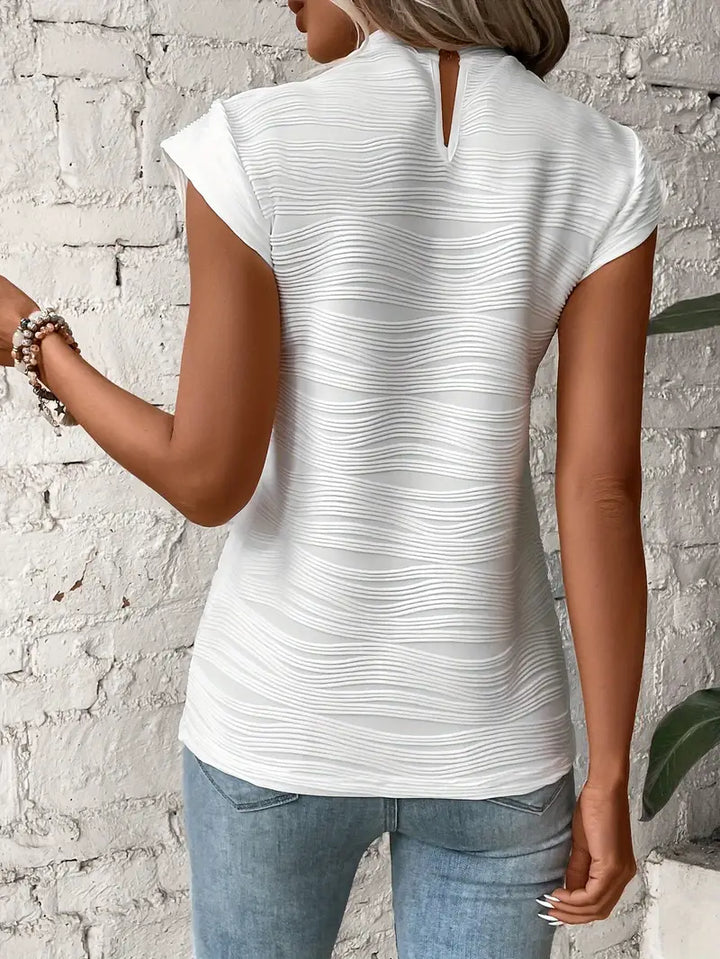 Women's Knit Short Sleeve Blouse Top Knitwear
