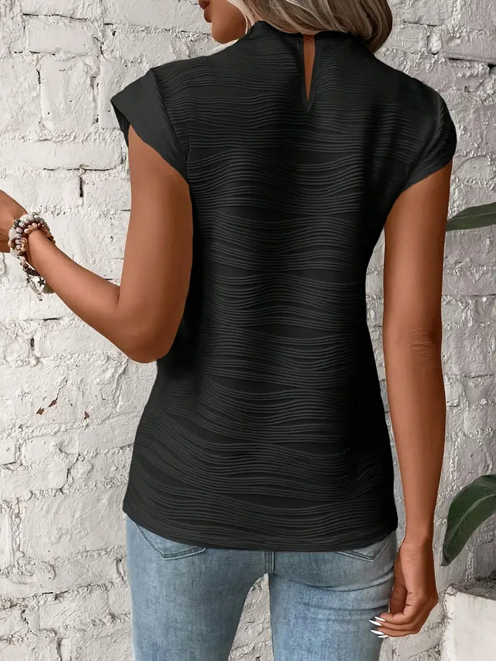 Women's Knit Short Sleeve Blouse Top Knitwear