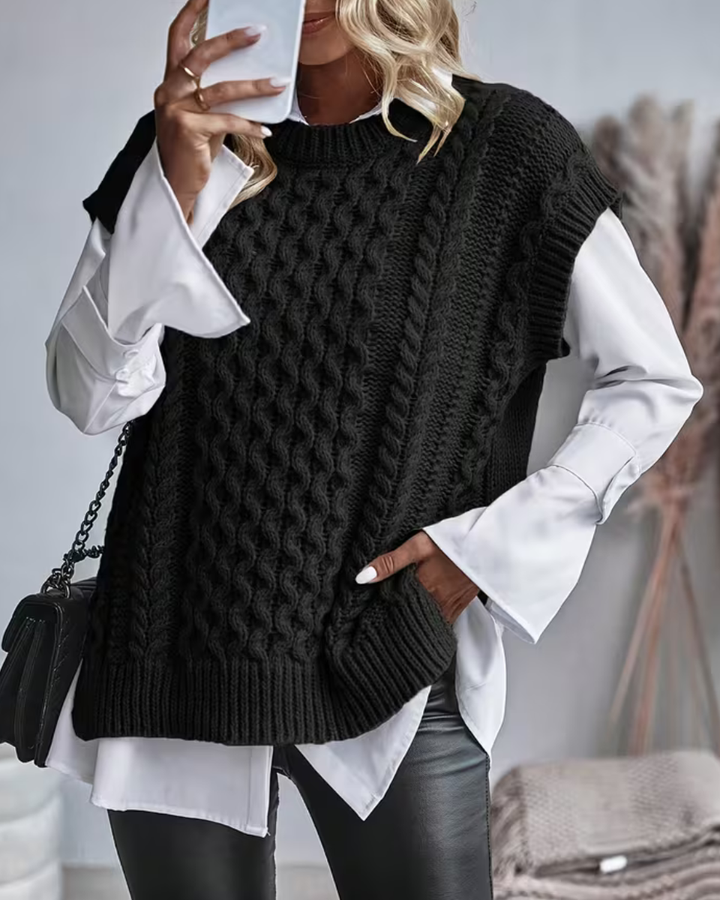 Women's Knit Sweater Vest Pullover Sleeveless Top