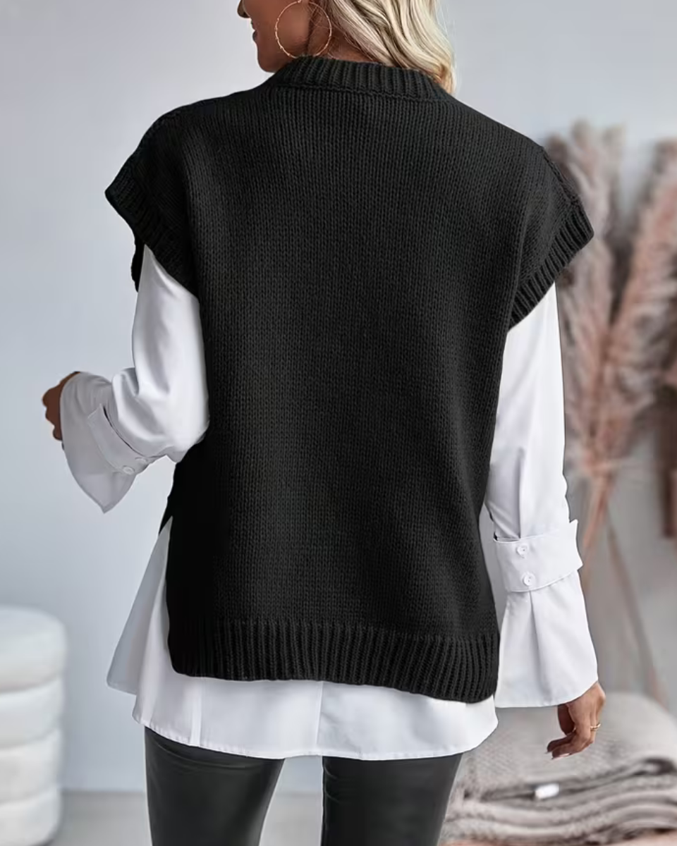 Women's Knit Sweater Vest Pullover Sleeveless Top