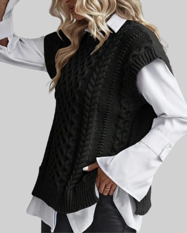 Women's Knit Sweater Vest Pullover Sleeveless Top