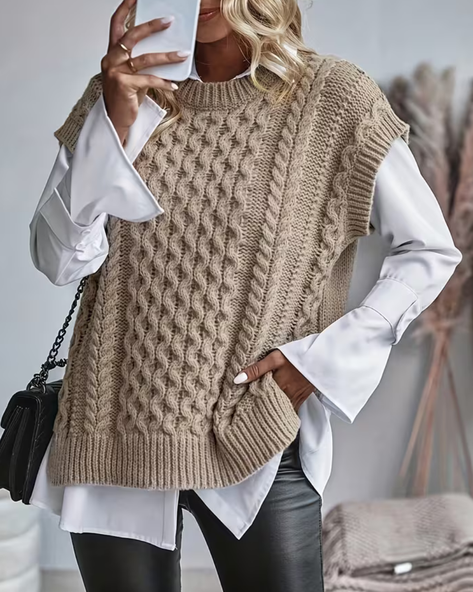 Women's Knit Sweater Vest Pullover Sleeveless Top