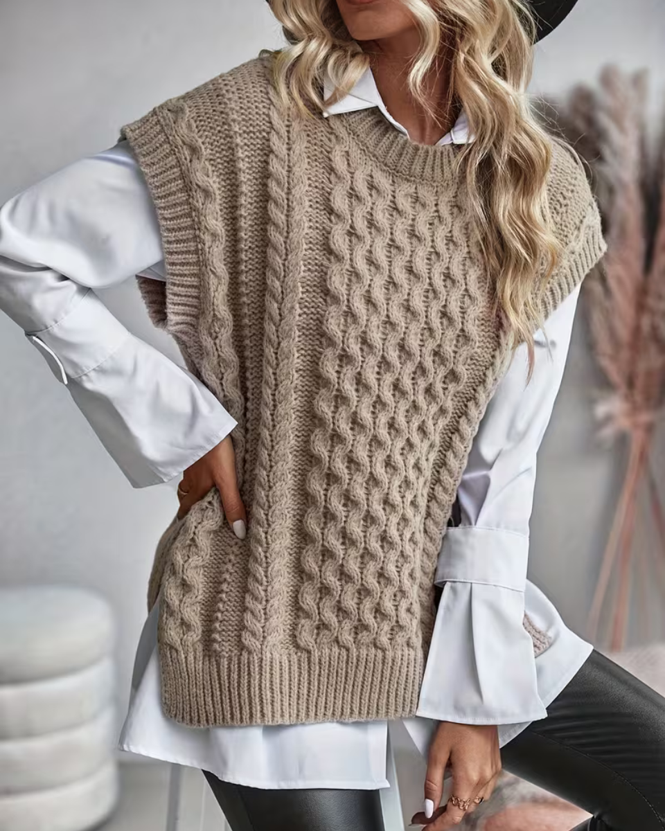 Women's Knit Sweater Vest Pullover Sleeveless Top