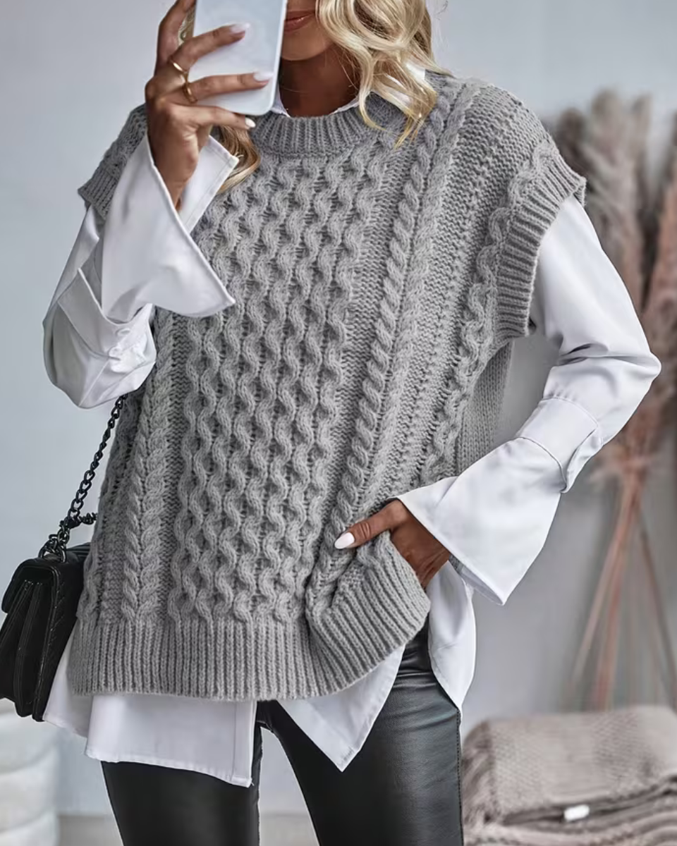 Women's Knit Sweater Vest Pullover Sleeveless Top