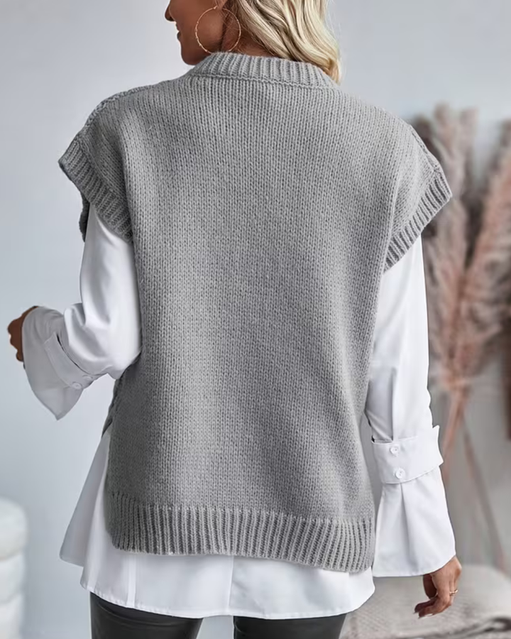 Women's Knit Sweater Vest Pullover Sleeveless Top