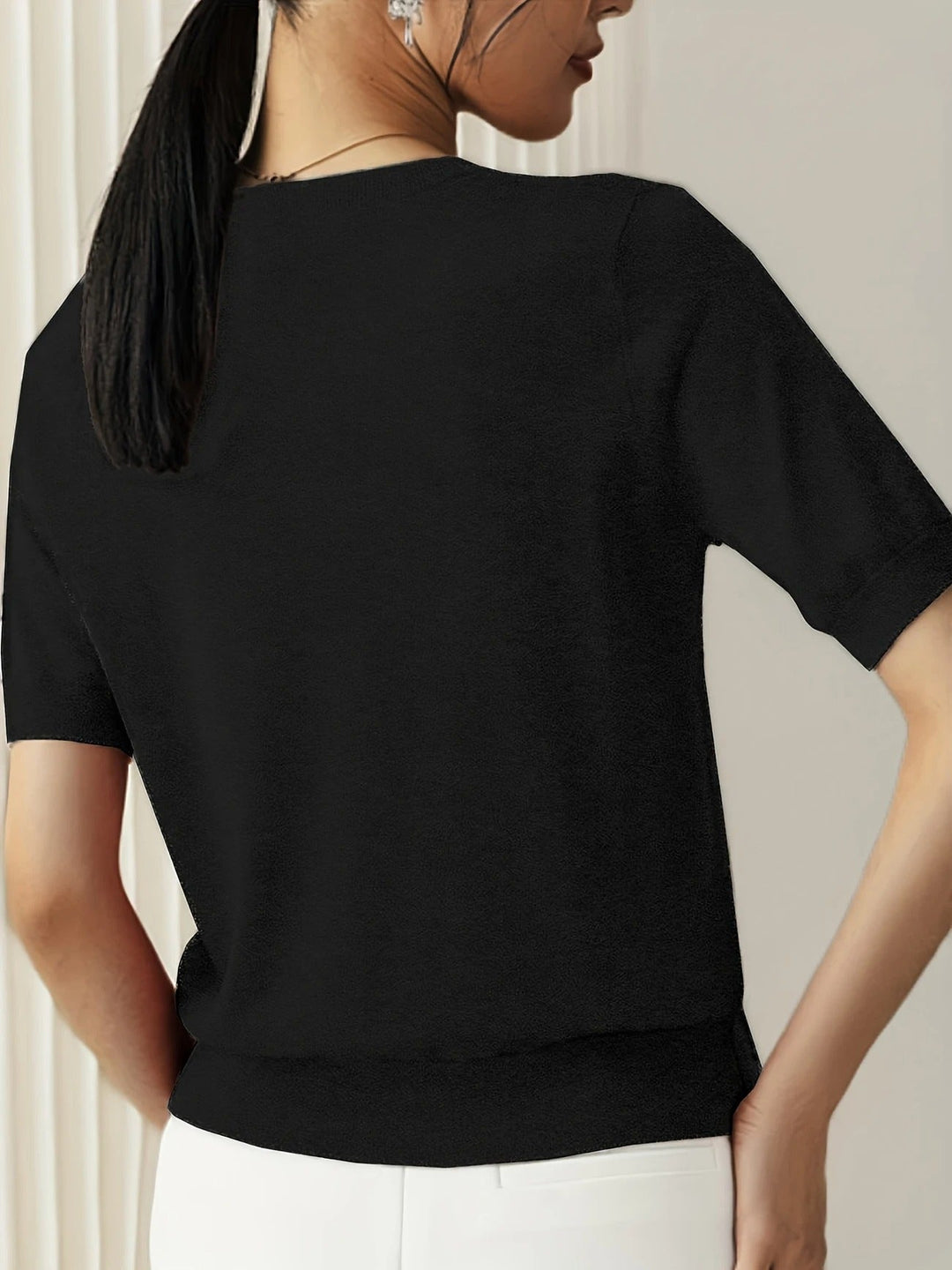 Women's Knit Short Sleeve Crew Neck T-Shirt
