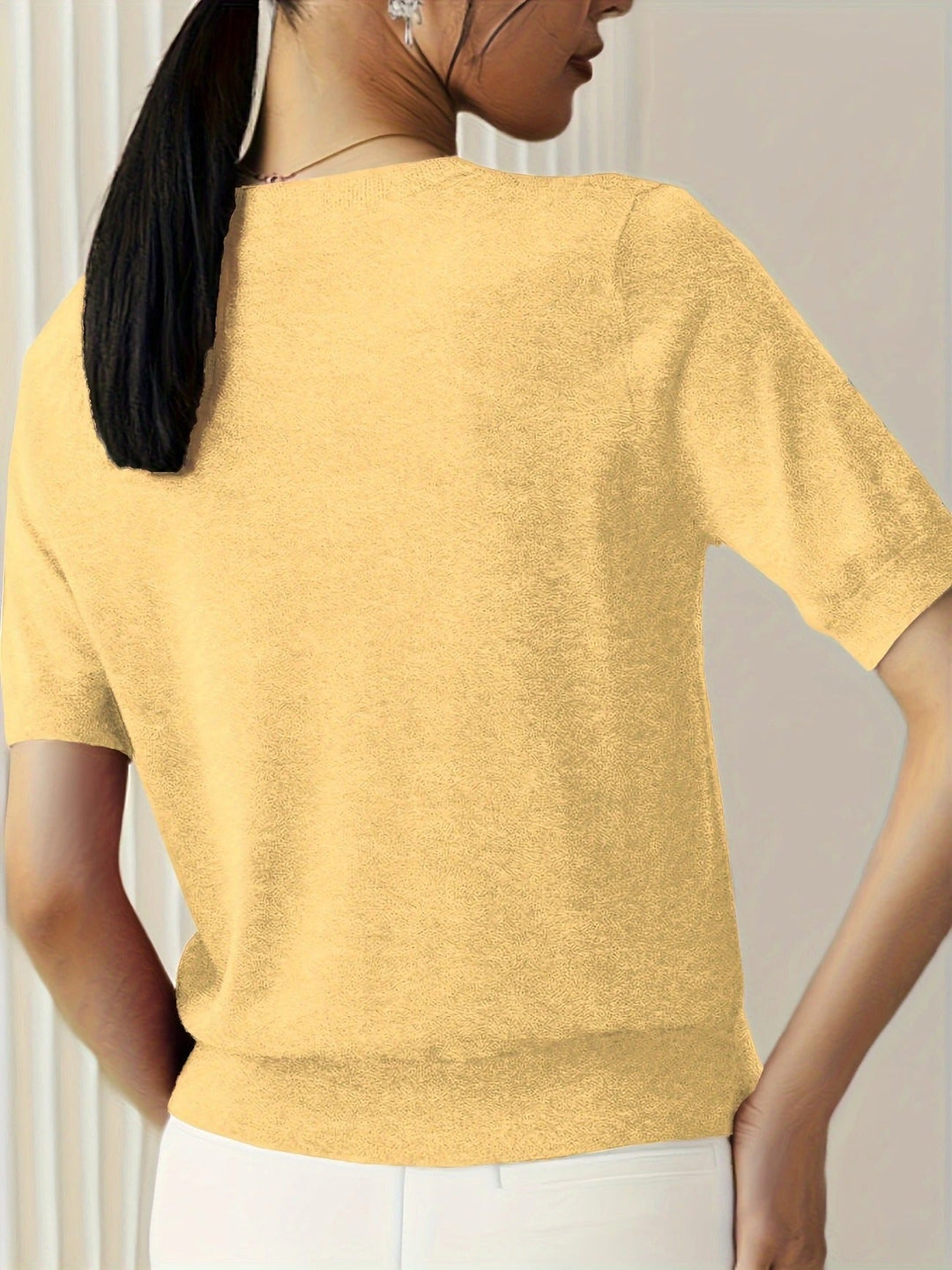 Women's Knit Short Sleeve Crew Neck T-Shirt