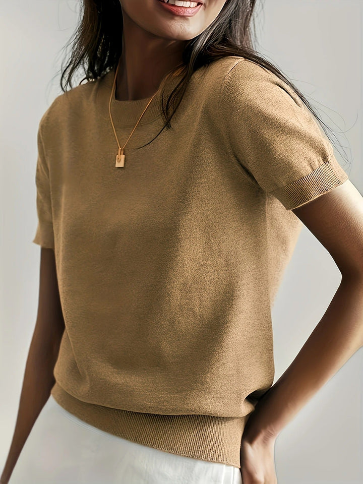 Women's Knit Short Sleeve Crew Neck T-Shirt