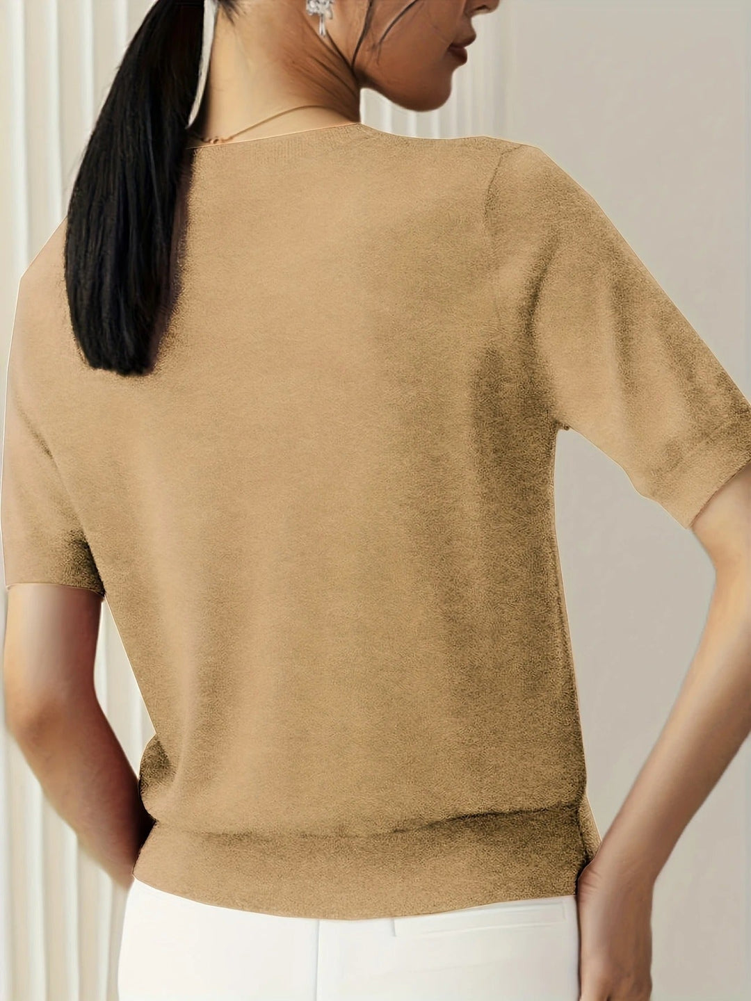 Women's Knit Short Sleeve Crew Neck T-Shirt