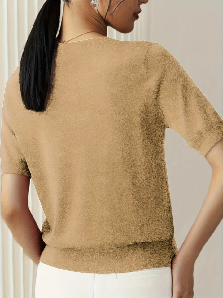 Women's Knit Short Sleeve Crew Neck T-Shirt