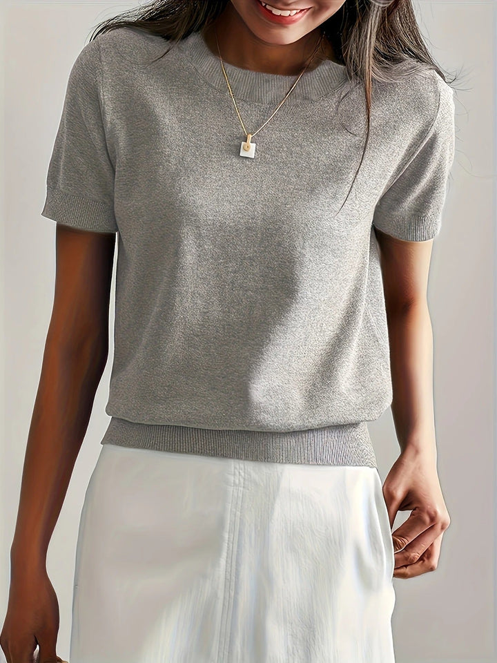Women's Knit Short Sleeve Crew Neck T-Shirt