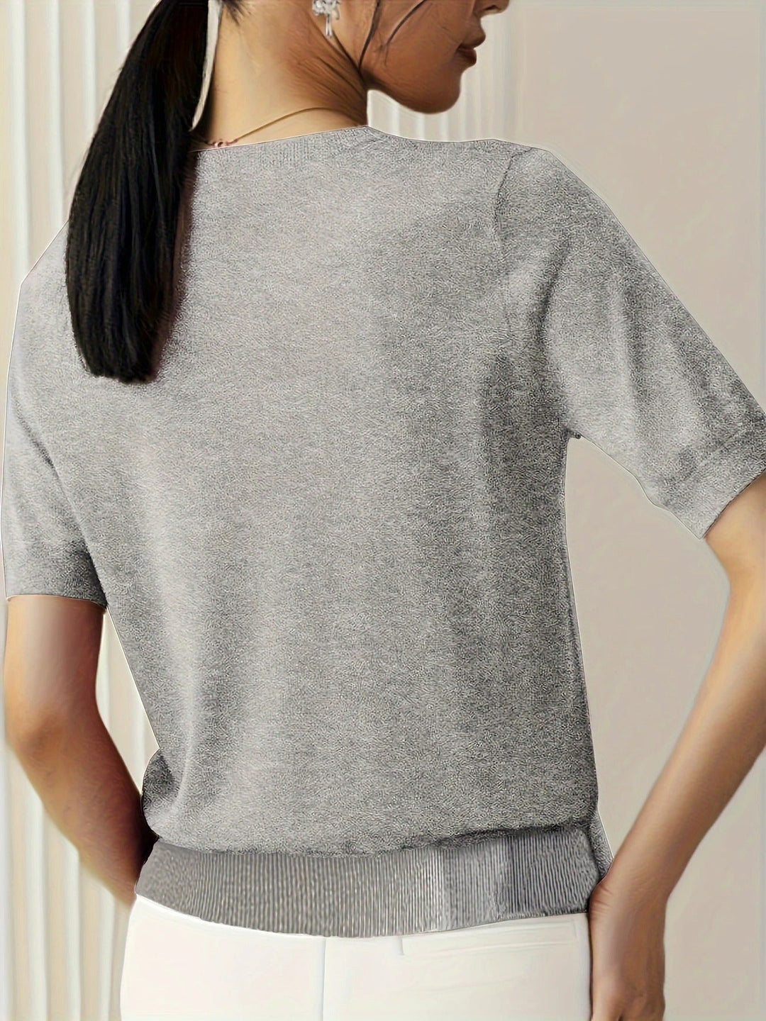 Women's Knit Short Sleeve Crew Neck T-Shirt