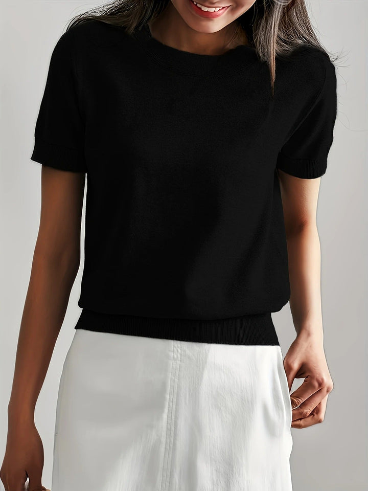 Women's Knit Short Sleeve Crew Neck T-Shirt