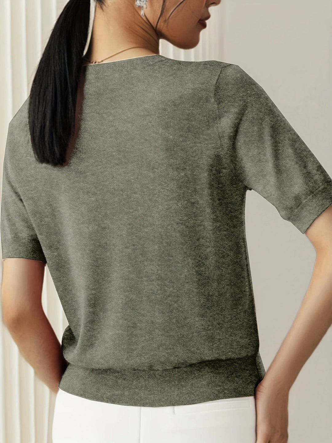Women's Knit Short Sleeve Crew Neck T-Shirt