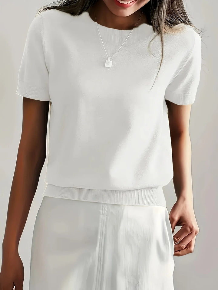 Women's Knit Short Sleeve Crew Neck T-Shirt