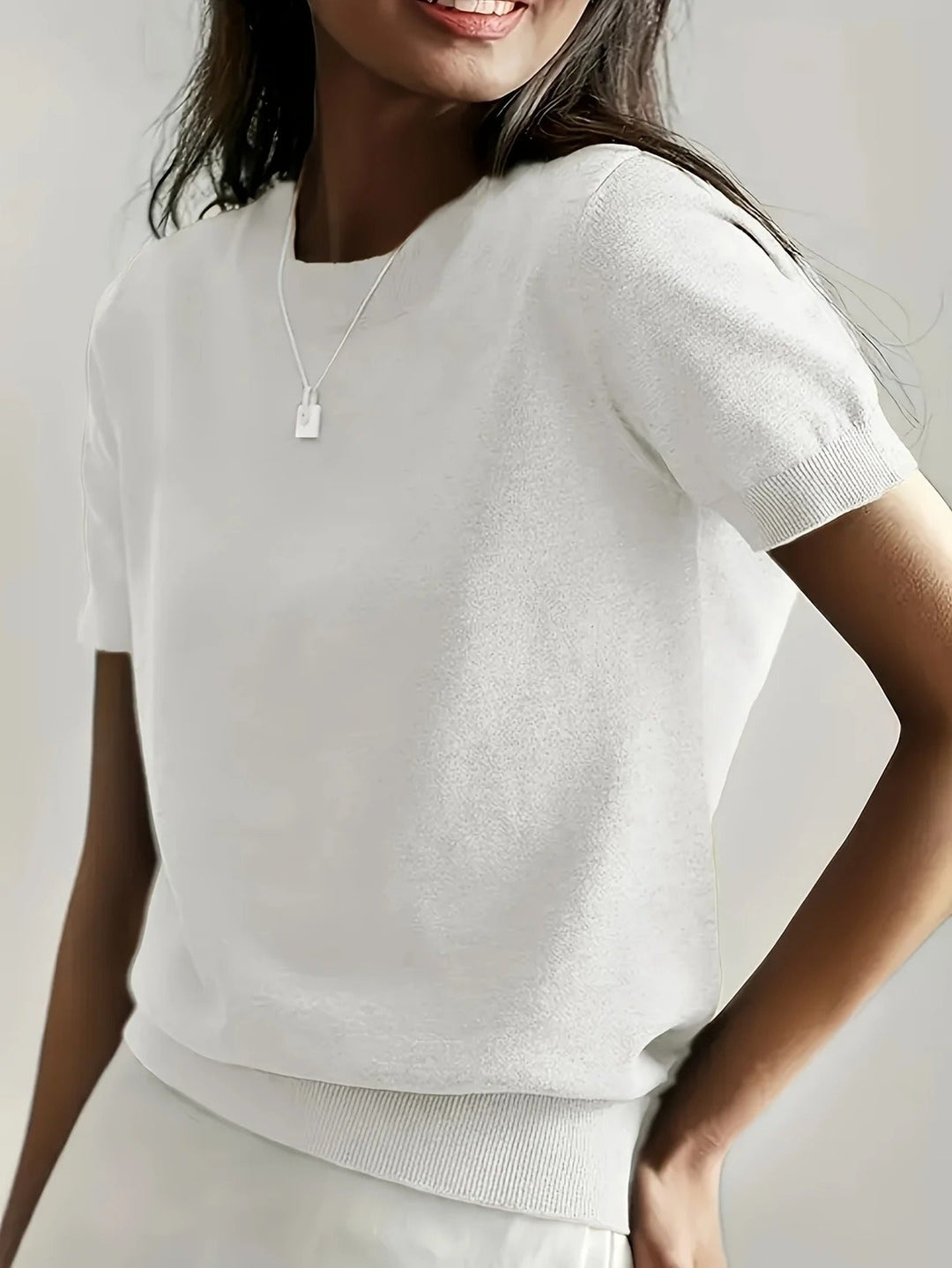 Women's Knit Short Sleeve Crew Neck T-Shirt