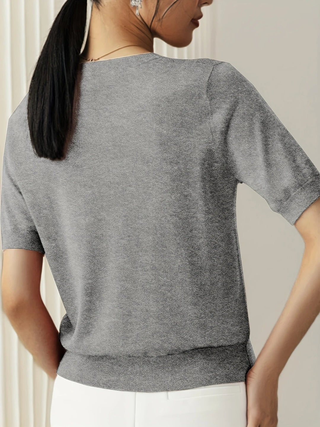 Women's Knit Short Sleeve Crew Neck T-Shirt