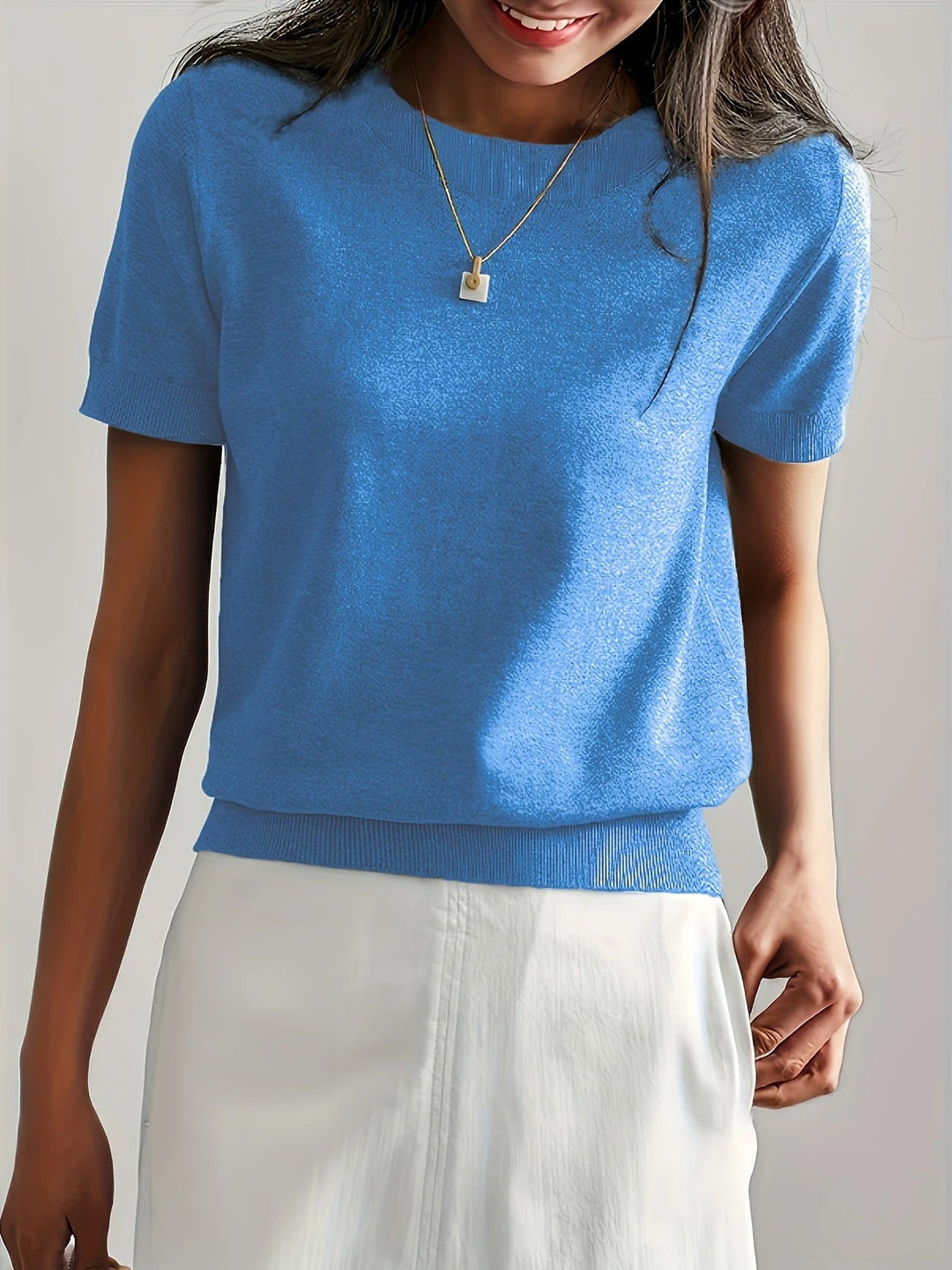 Women's Knit Short Sleeve Crew Neck T-Shirt