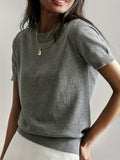 Women's Knit Short Sleeve Crew Neck T-Shirt