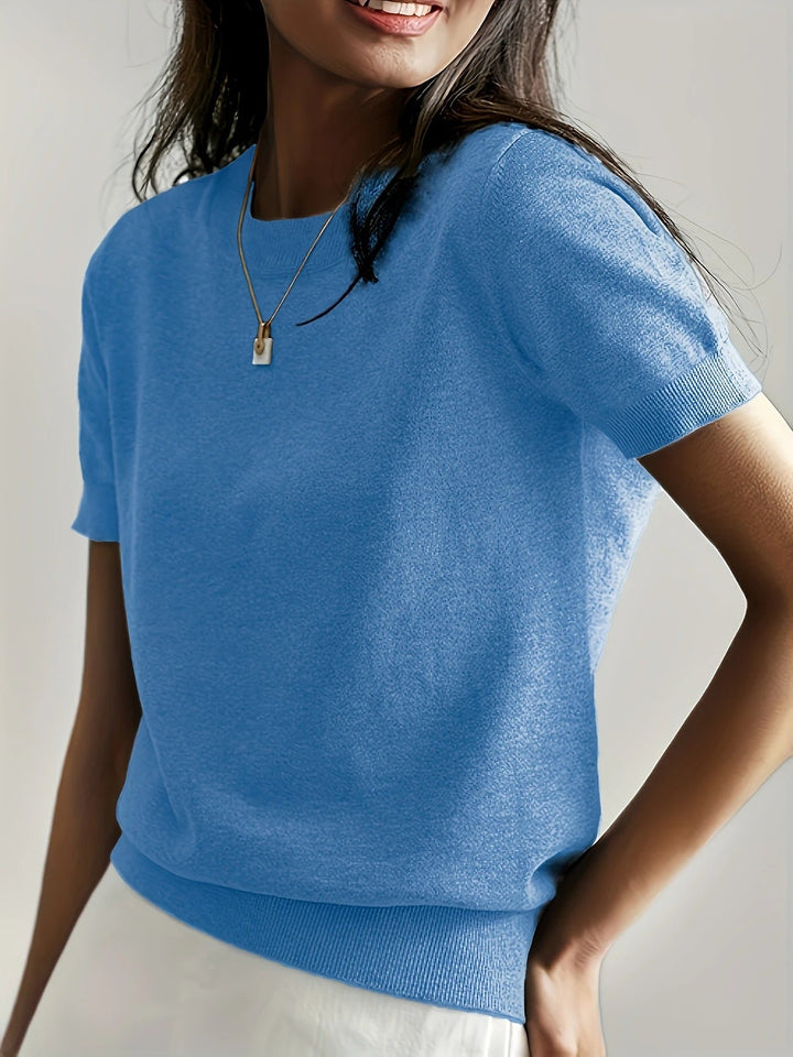 Women's Knit Short Sleeve Crew Neck T-Shirt