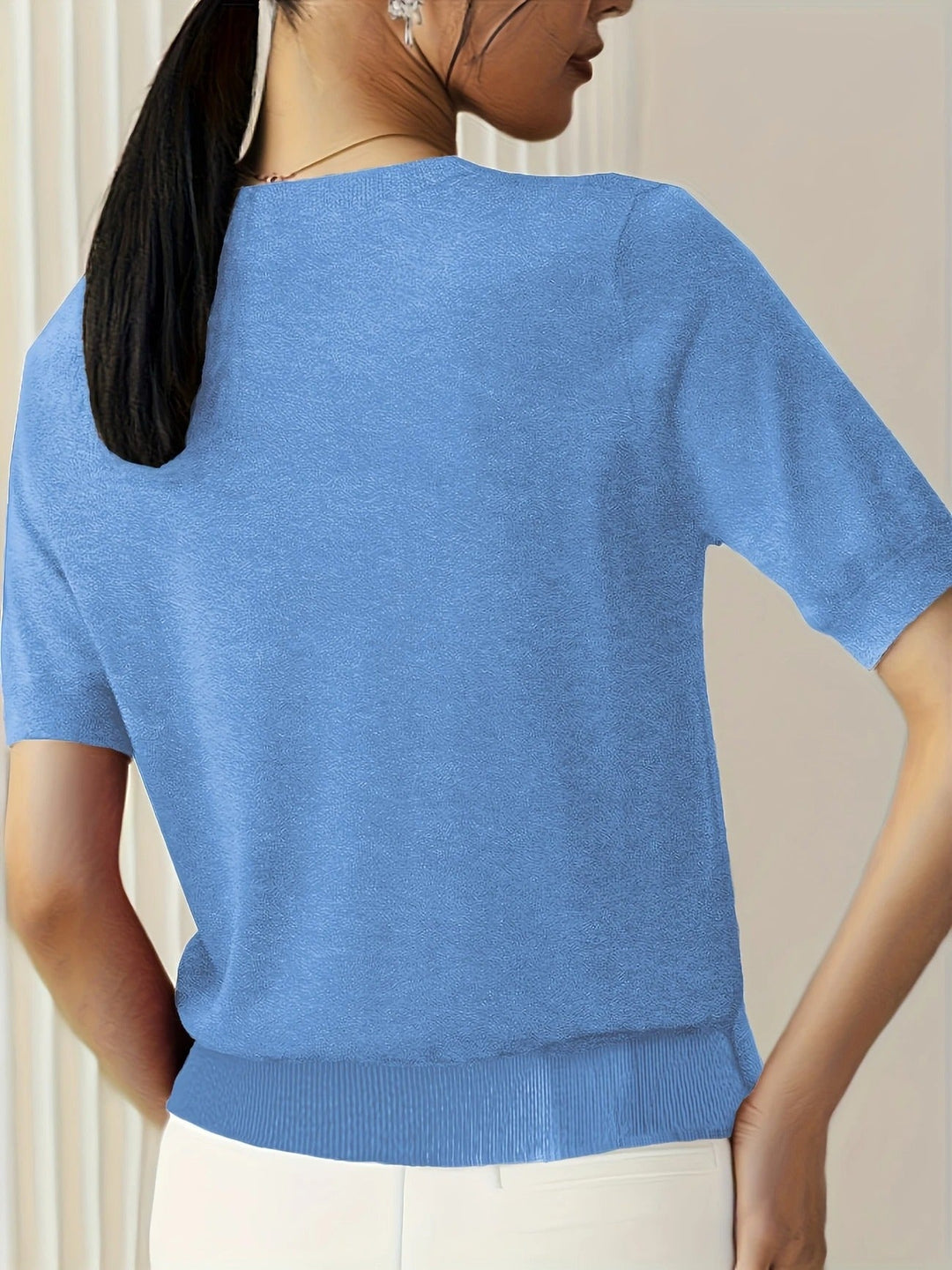 Women's Knit Short Sleeve Crew Neck T-Shirt