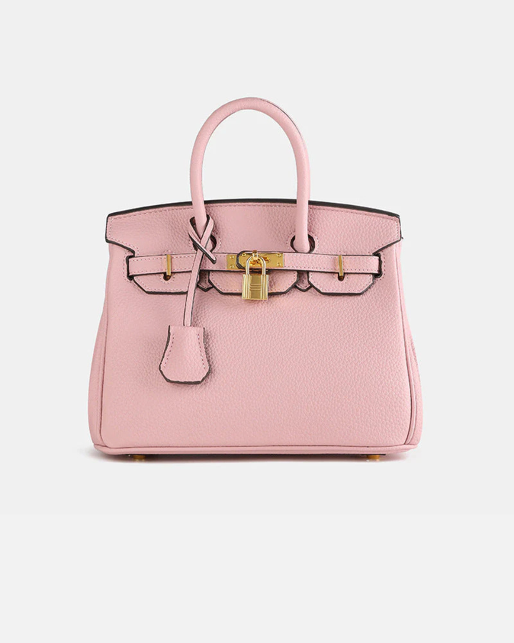 Women's Leather Structured Top Handle Satchel Handbag
