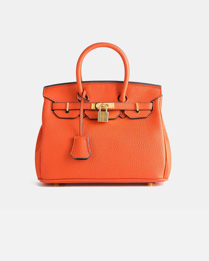 Women's Leather Structured Top Handle Satchel Handbag