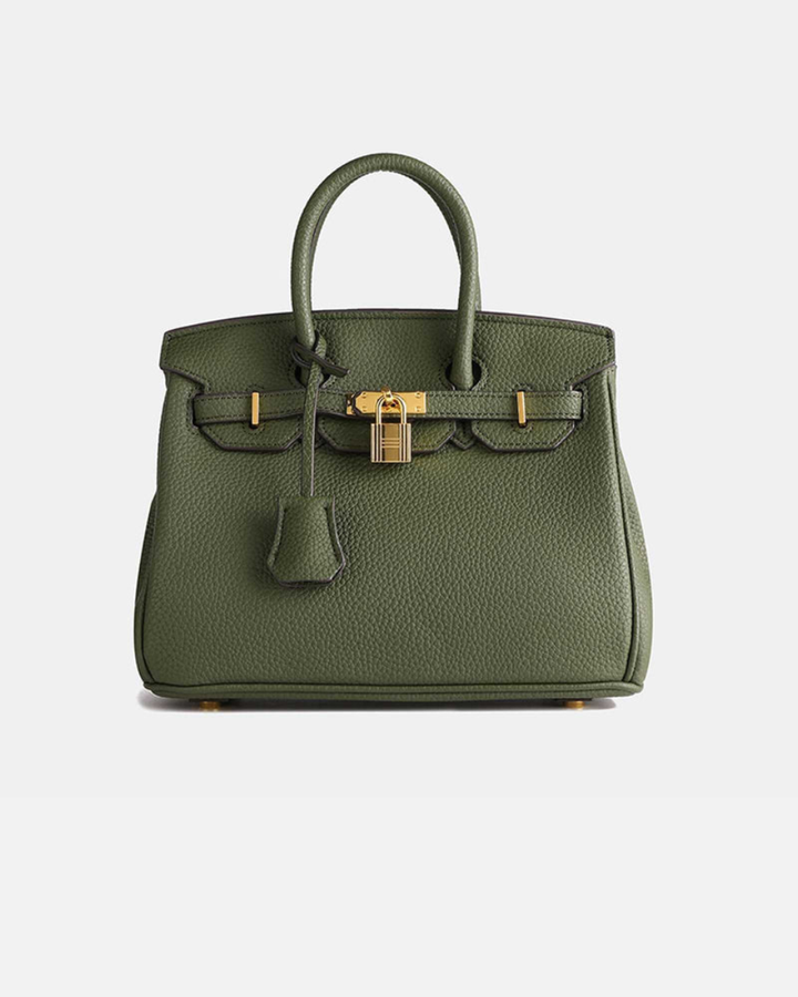Women's Leather Structured Top Handle Satchel Handbag