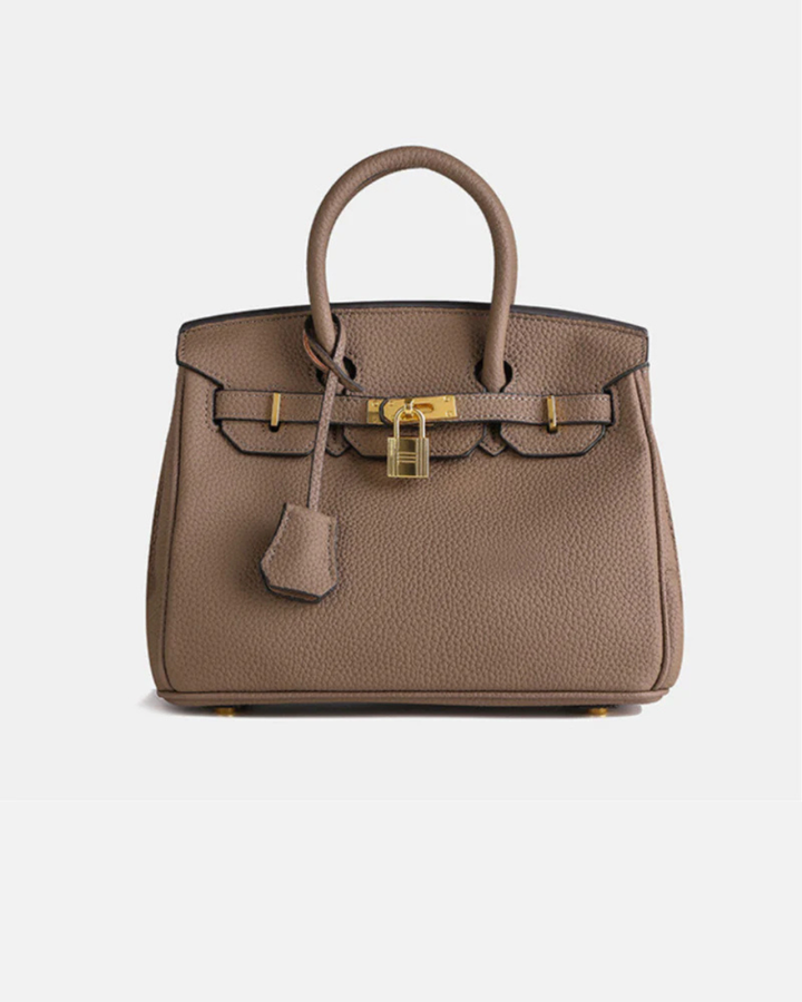 Women's Leather Structured Top Handle Satchel Handbag