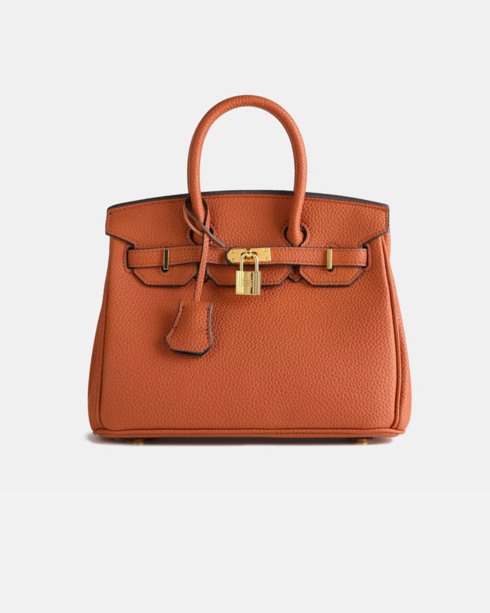 Women's Leather Structured Top Handle Satchel Handbag