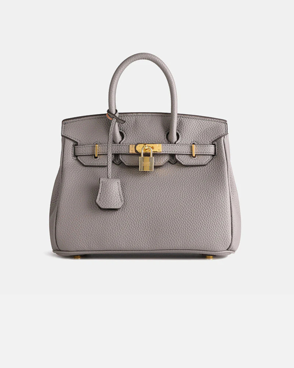 Women's Leather Structured Top Handle Satchel Handbag