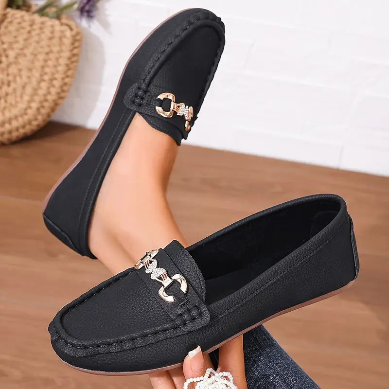 Γυναικεία Δερμάτινα Loafers Moccasins με Εύκολη Φόρμα, Καθημερινά Πλατφόρμες Παπούτσια