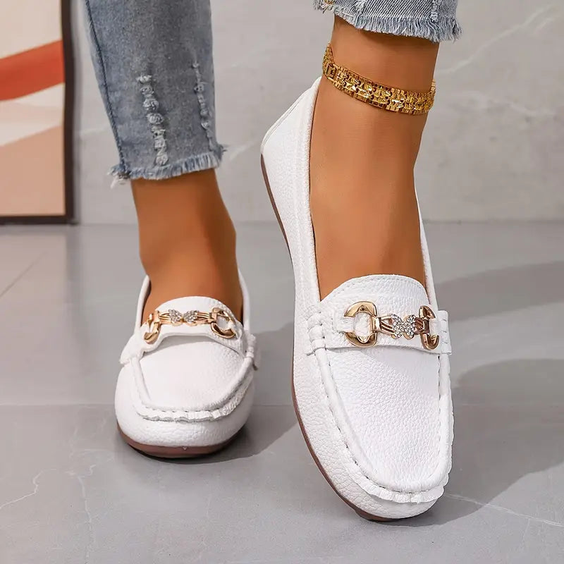 Γυναικεία Δερμάτινα Loafers Moccasins με Εύκολη Φόρμα, Καθημερινά Πλατφόρμες Παπούτσια