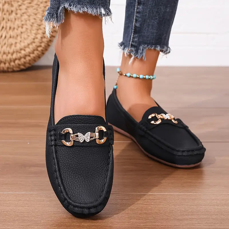Γυναικεία Δερμάτινα Loafers Moccasins με Εύκολη Φόρμα, Καθημερινά Πλατφόρμες Παπούτσια