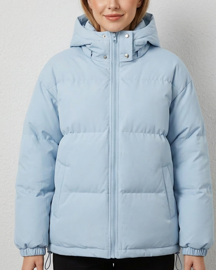Women's Puffer Jacket Fleece Hooded Coat