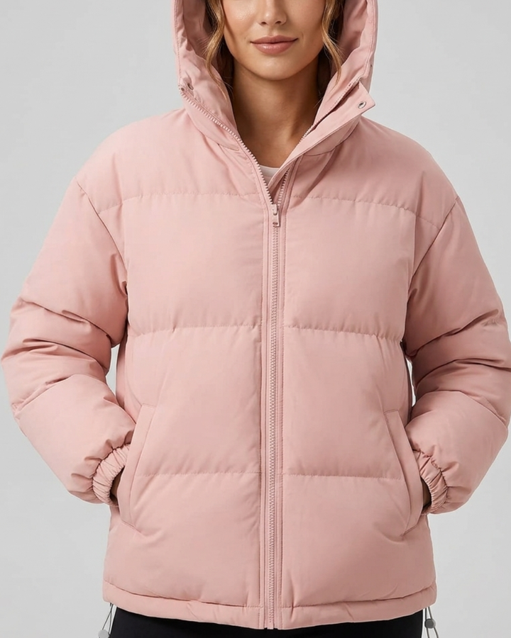Women's Puffer Jacket Fleece Hooded Coat