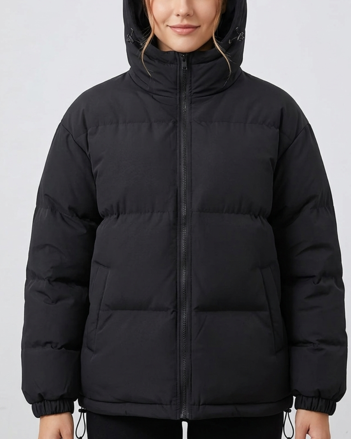 Women's Puffer Jacket Fleece Hooded Coat