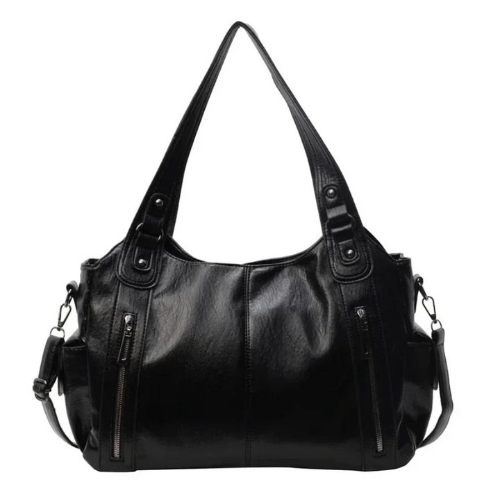 Women's Shoulder Bag Leather Zipper Detail Handbag