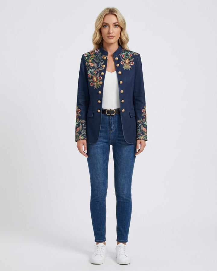 Women's Wool Mix Embroidered Cardigan Jacket