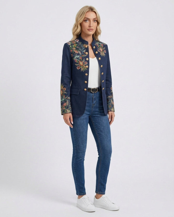 Women's Wool Mix Embroidered Cardigan Jacket