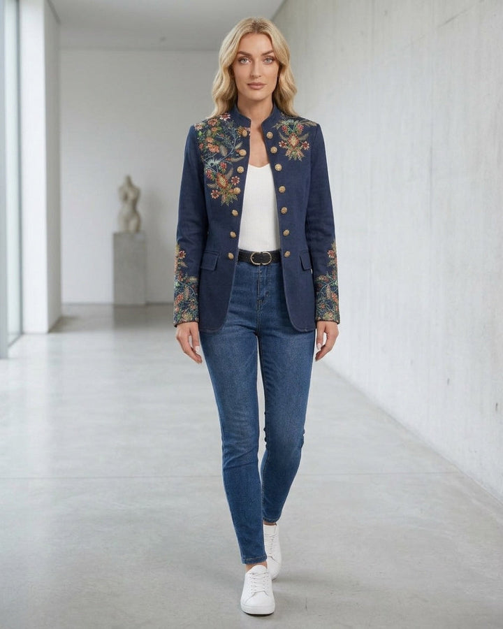 Women's Wool Mix Embroidered Cardigan Jacket
