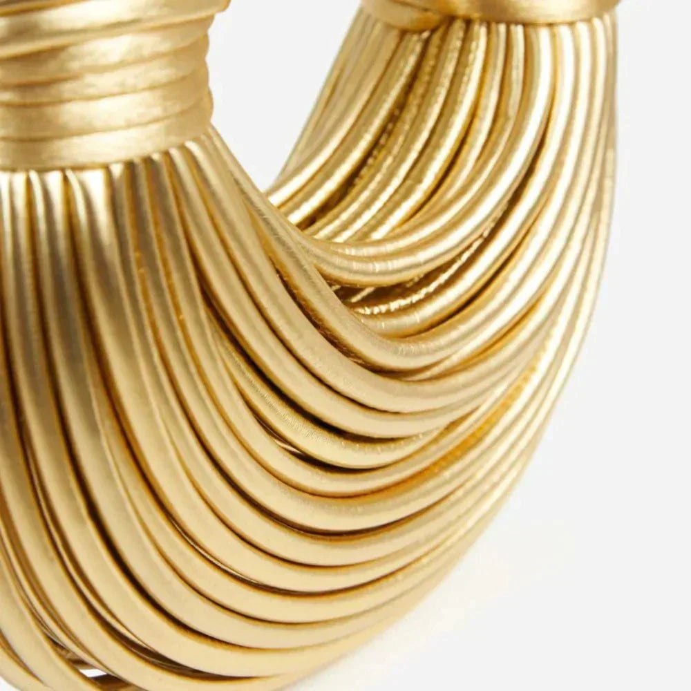 Women's Metallic Knot Top Handle Handbag High-Shine Clutch