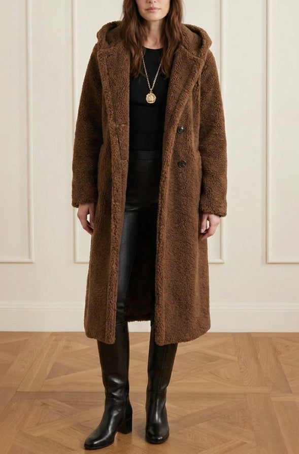 Women’s Oversized Faux-Fur Teddy Long Coat